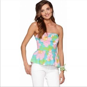 Lilly Pulitzer Shandy Peplum Sleeveless Top